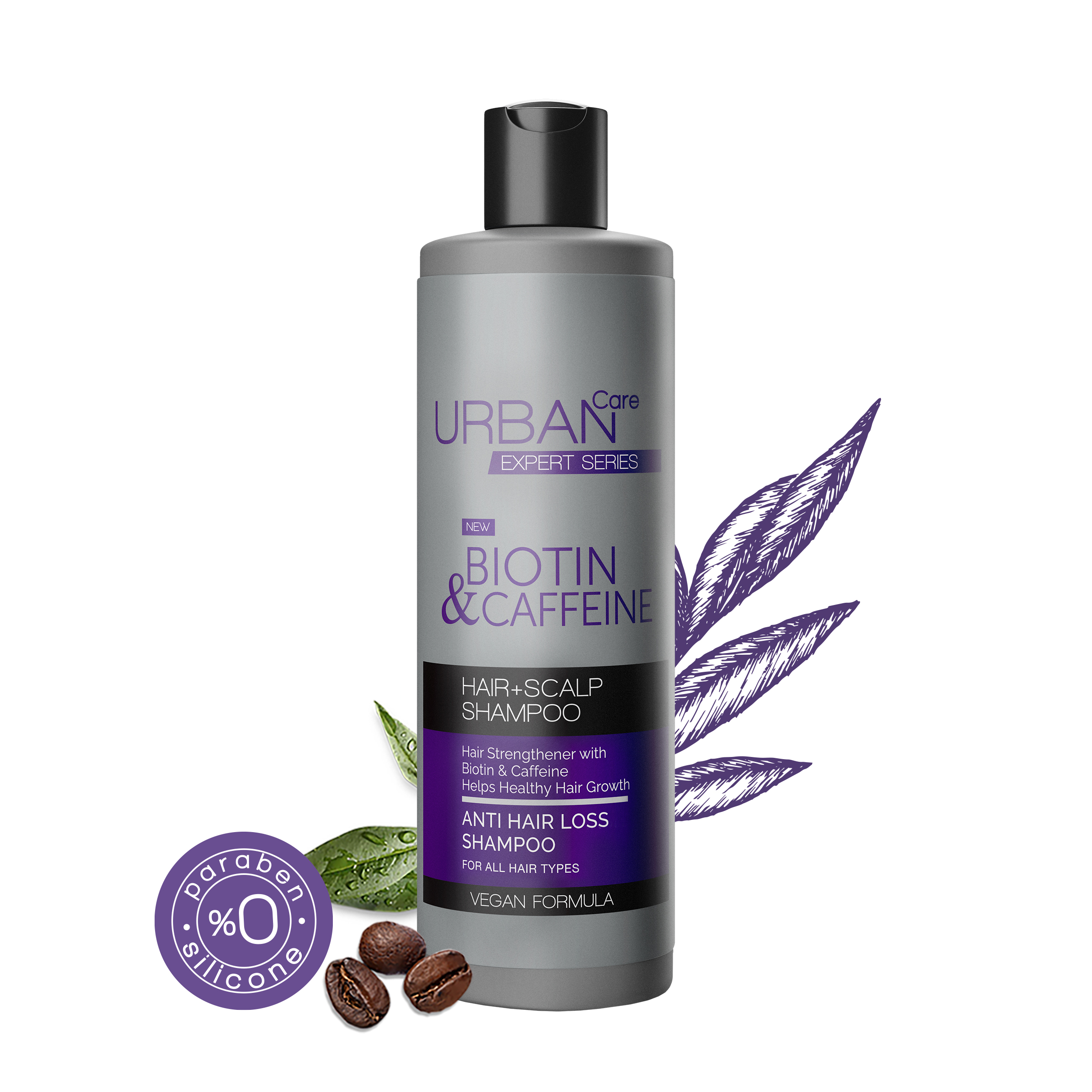 Urban Care - Expert Biotine & Cafeïne Shampoo - 350 ml, foto 2 van 2
