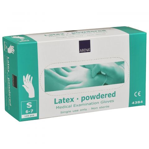 Abena - Latex Handschoenen - Wit - Gepoederd - Maat S - 100 Stuks