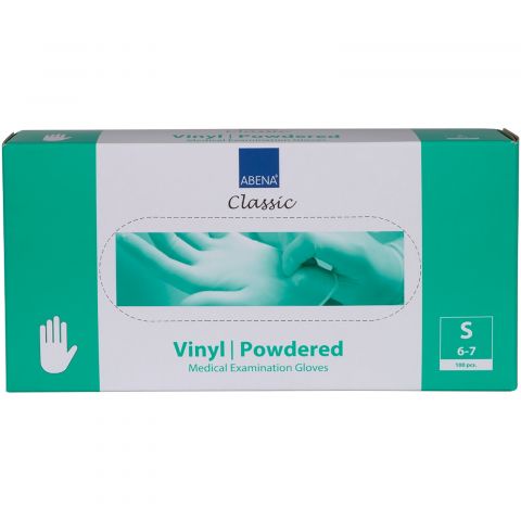 Abena - Vinyl Handschoenen - Wit - Gepoederd - Maat S - 100 Stuks