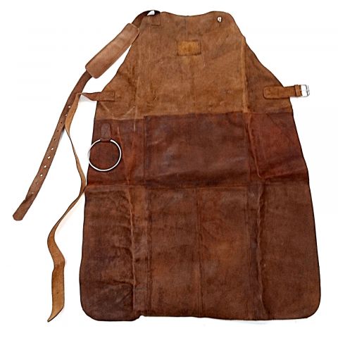 Kappersschort / Apron van Leer - Licht Bruin