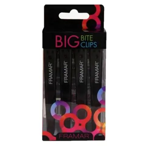 Framar - Big Bite Haarclips - Zwart 4 st