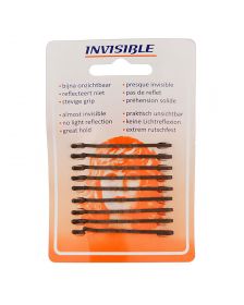 Invisible - Haarschuifjes - Bruin - Kort - 9 Stuks