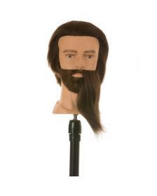 Heads-Up - Kappershoofd Mick met Baard - Bruin Haar - 30 cm