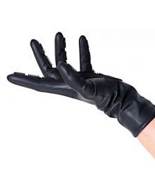 Sibel - Comb In Siliconen Handschoenen - Zwart - 1 Paar