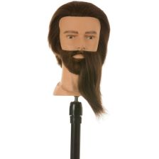 Heads-Up - Kappershoofd Mick met Baard - Bruin Haar - 30 cm