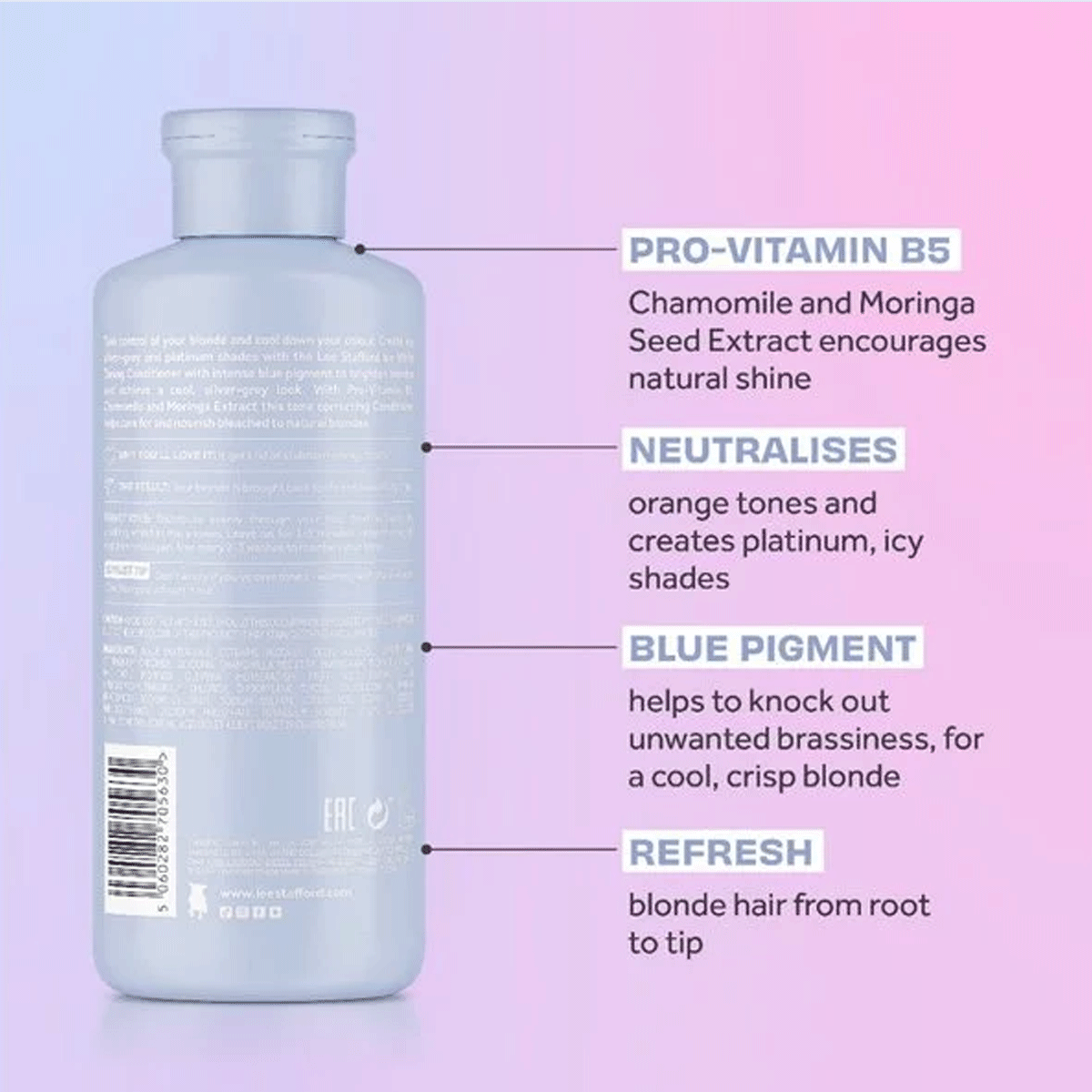 Lee Stafford - Bleach Blondes - Ice White - Conditioner voor Platinum Blond Haar - 250 ml, foto 4 van 5