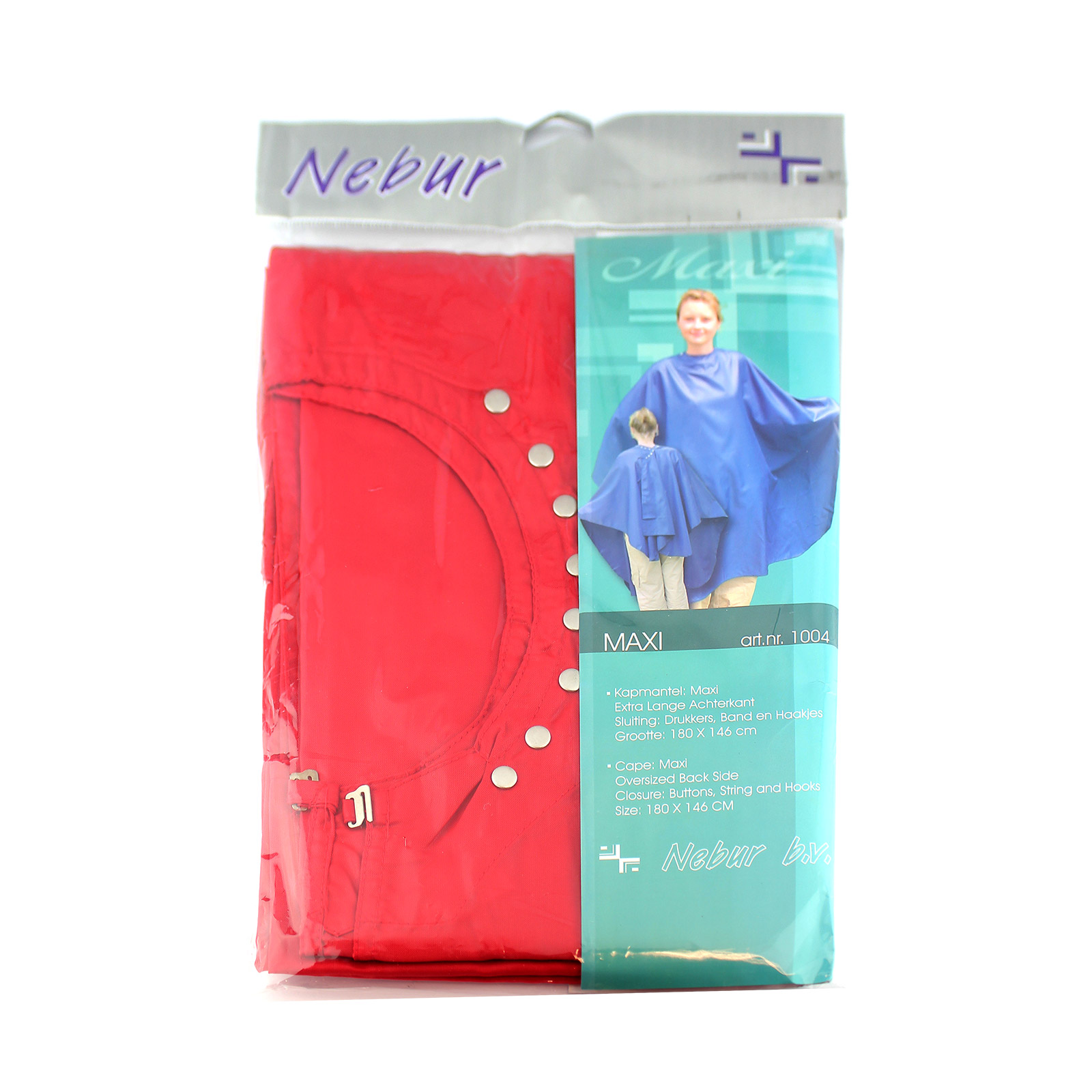 Nebur - Kapmantel Maxi - Bright Red, foto 3 van 3