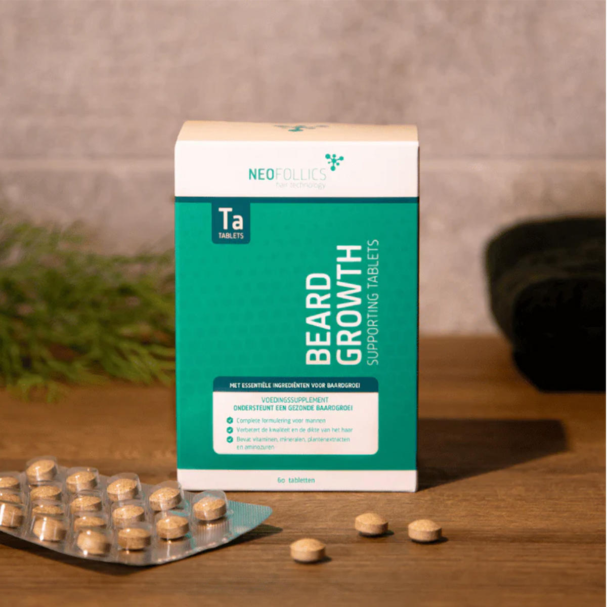 Neofollics - Beard Growth Supporting Tablets, foto 3 van 4