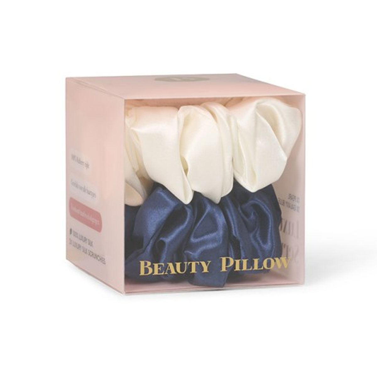 Beauty Pillow - Luxury Silk Scrunchies - Galaxy Blue & Pearl, foto 2 van 4